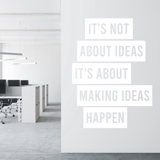 Muursticker Il ne s'agit pas d'idées Il s'agit de créer des idées - Zwart - 60 x 43 cm - Muursticker4Sale