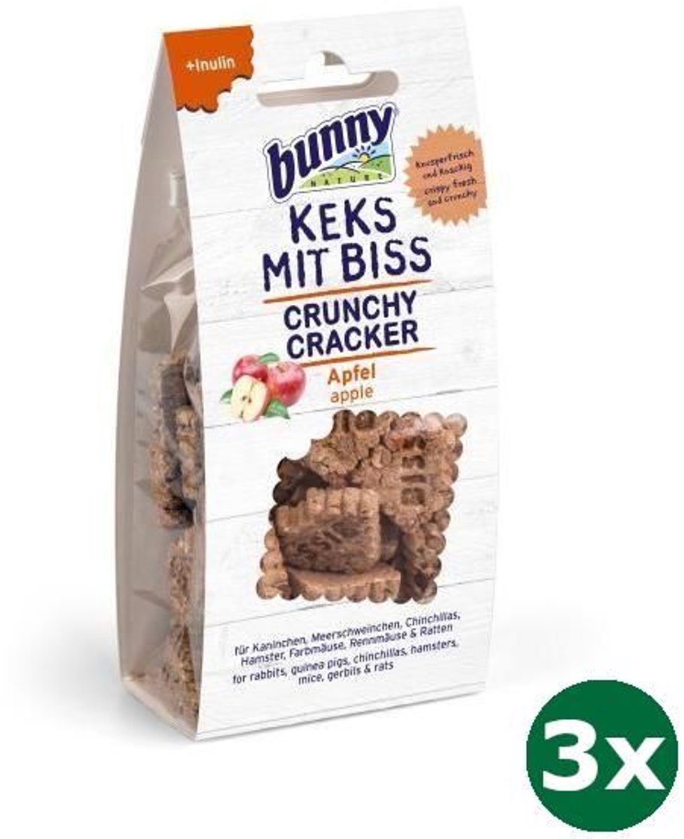 3x50 gr Bunny nature crunchy cracker appel