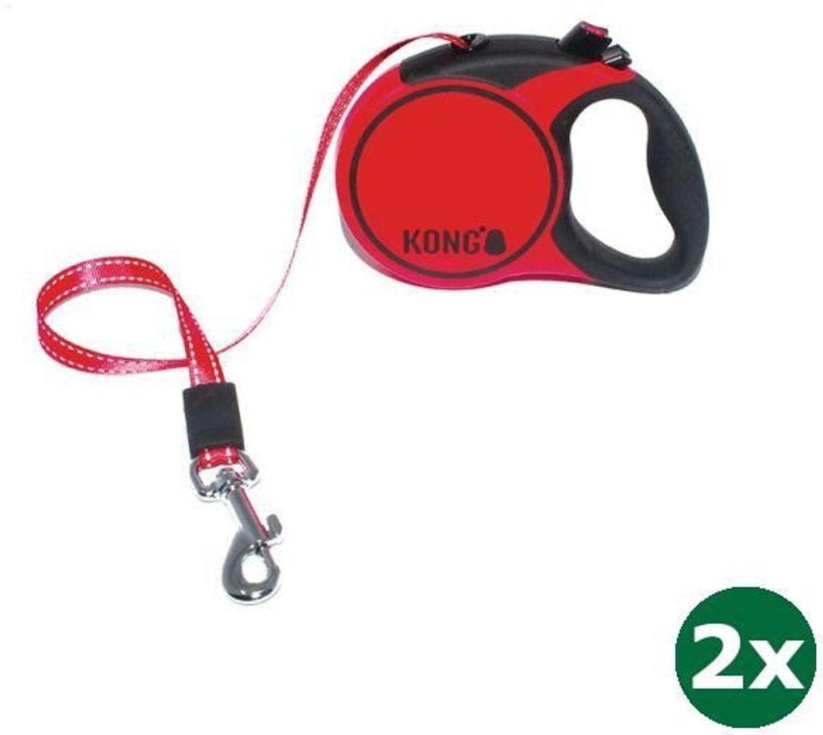 Kong rollijn voor hond terrain rood 2x 5 mtr tot 20 kg