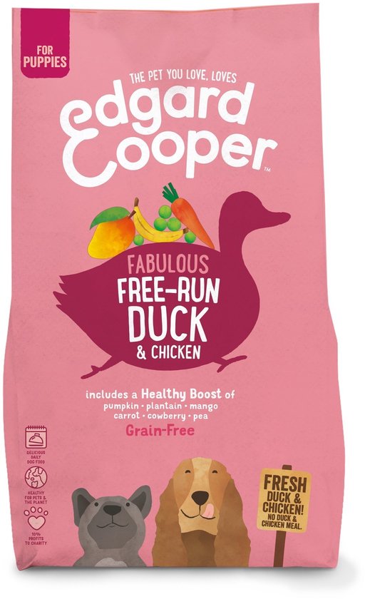 Edgard & Cooper Verse Scharreleend & kip Brok - Voor puppy’s - Hondenvoer - 2.5kg