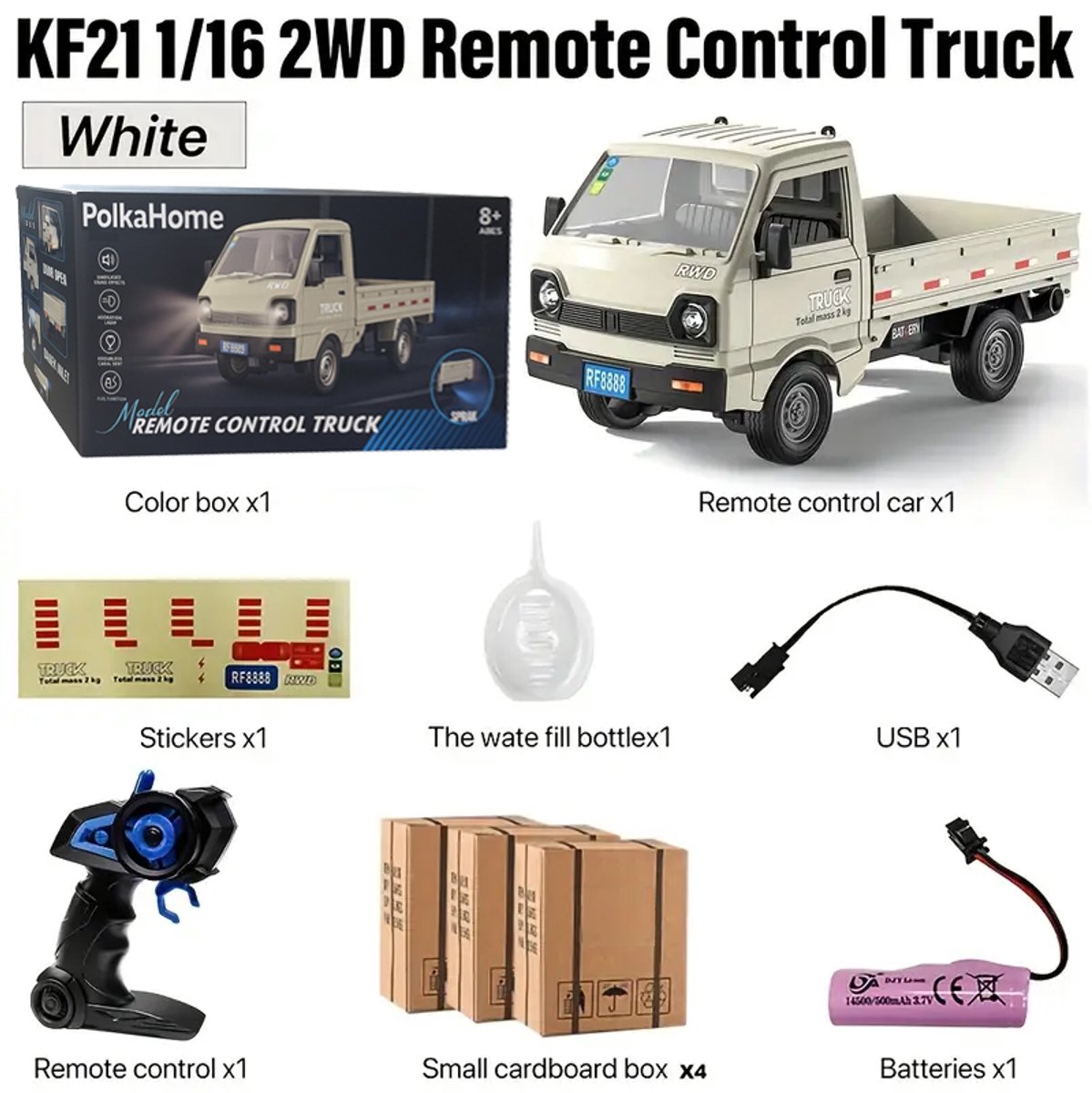 PolkaHome® RC auto, RC truck op afstandsbediening met stoom uitstoot functie. RC drift auto — afbeelding 2