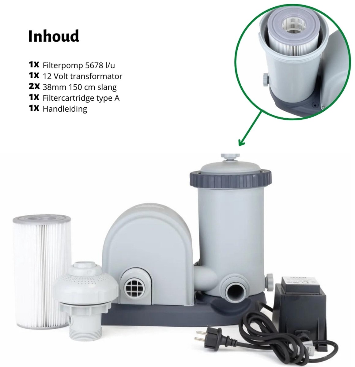 Intex - Cartridge Filterpomp C1500 - 5.678 L/u - Geschikt voor zwembaden tot 23.000 L - Filtertype A – foto 6