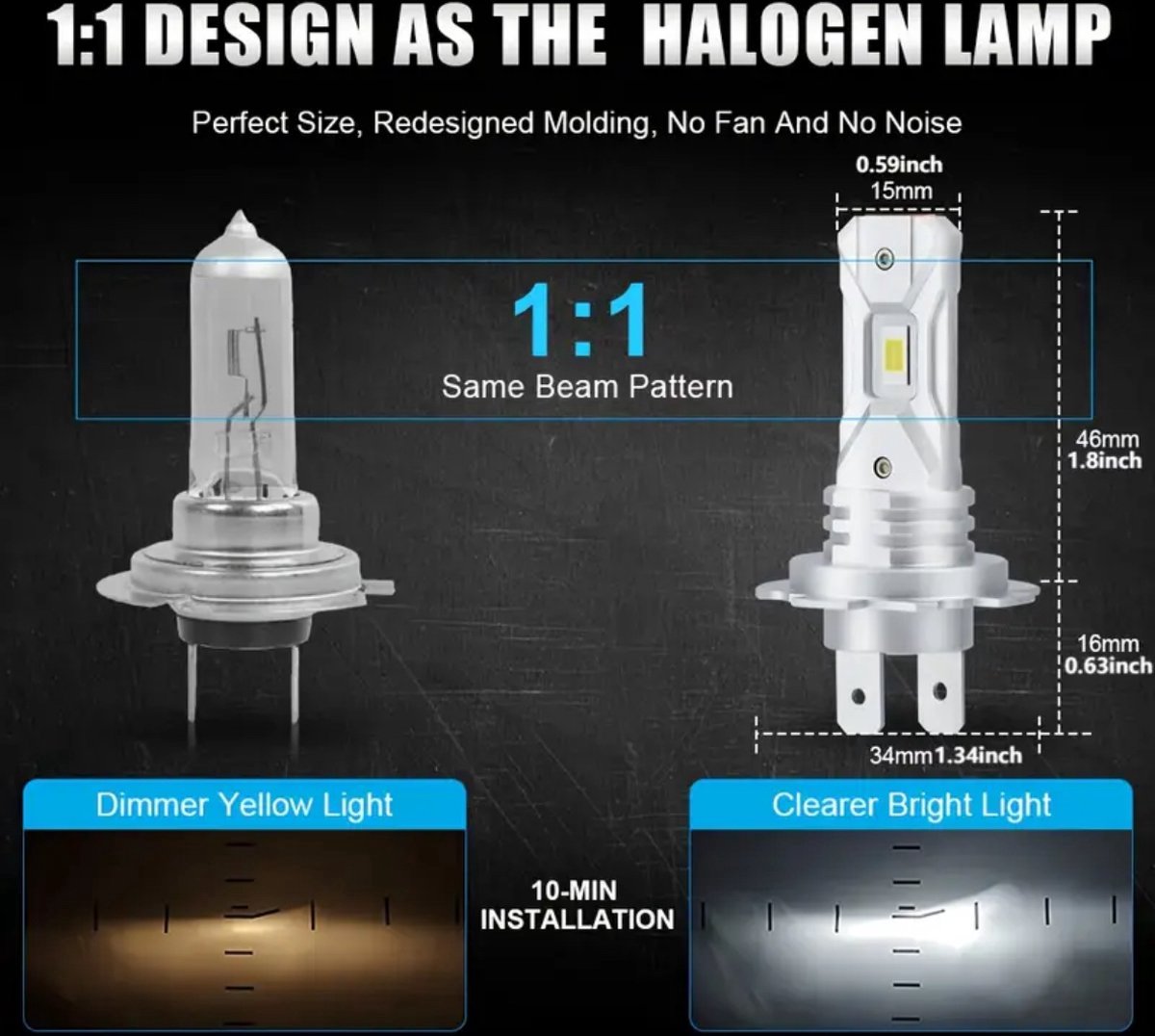 Dimlicht LED H7 6000K Wit set 2 Stuks [Koplampen - DimLicht – foto 7