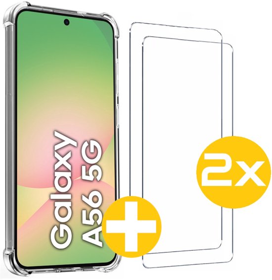 Coque et protection d'écran pour Samsung A56 : coque antichoc et 2 protections d'écran