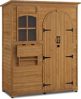 Imperatoris - Tuinkast met 3 Planken - Tuinkast Hout - Tuinkasten voor Vuiten - Tuinkasten - Tuinberging Hout - Tuin Kast - Houten Opbergkast - Tuin Berging - Naturel - 73 × 144 × 185 cm