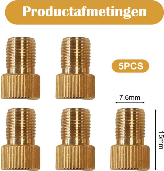 Fiets ventieladapter set - met afdichtring - recht patroon - voor auto/fiets pomp - veelzijdig - universeel - zwart - Ø7.6cm - 1 stuk — afbeelding 4