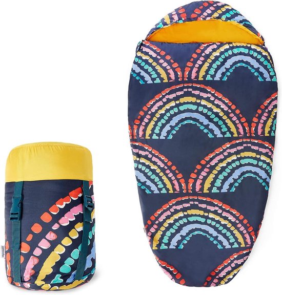 Gigoteuse enfant - Sac de couchage momie 3 saisons, idéal pour le printemps et l'été, avec tissu et fibres doux au toucher, chaud et confortable - Lavable en machine - 165 x 82 cm - Arc-en-ciel