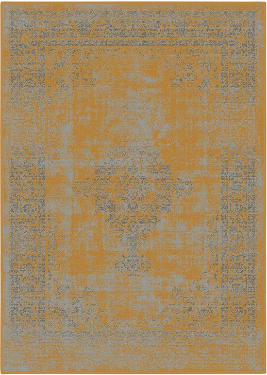 Istanbul Vintage - Tapis à poils ras - Tapis rétro - Jaune moutarde - 80 x 150 cm