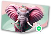 Kleurrijke surrealistische olifant - Olifant muurdecoratie - Muurdecoratie dieren - Surrealistisch - Woonkamer poster - Muurkunst - poster 120x80 cm