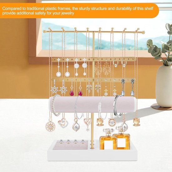 Damcyer Sieradenorganizer, display met dienblad, houder voor