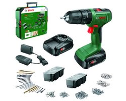 Bosch Home and Garden 06039D810D Accu-klopboor/schroefmachine 18 V 1.5 Ah Li-ion Incl. 2 accu's, Incl. lader, Incl. kof