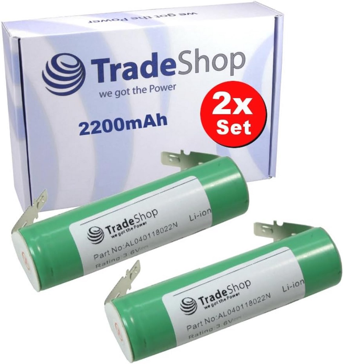 2x Li-Ion Accu 3,6V/2200mAh - Compatibel met Diverse Raamzuigers en Tuinmachines