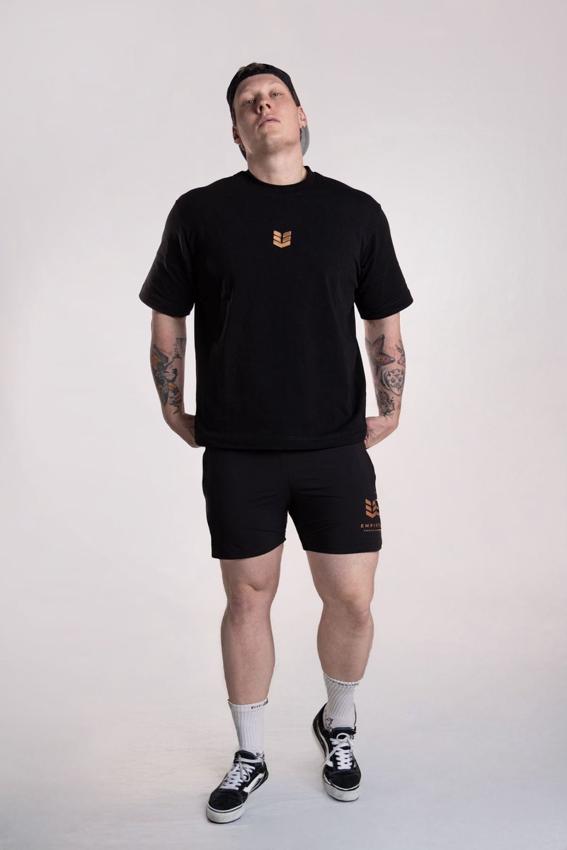 Empire Embodied Oversized T-shirt Unisex Lightweight - 250 g/m2 Biologisch Katoen - Ronde Hals met Verlaagde Schouders - Heren en Dames - Zwart - Maat 3XL