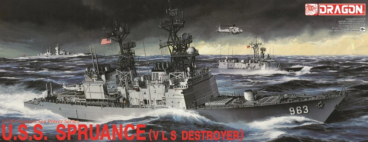 Dragon Modelbouwpakket Militaire voertuigen - 1006 USS Spruance DD-963 - Torpedobootjager Spruance-klasse Plastic - 1:350 - Modelbouw