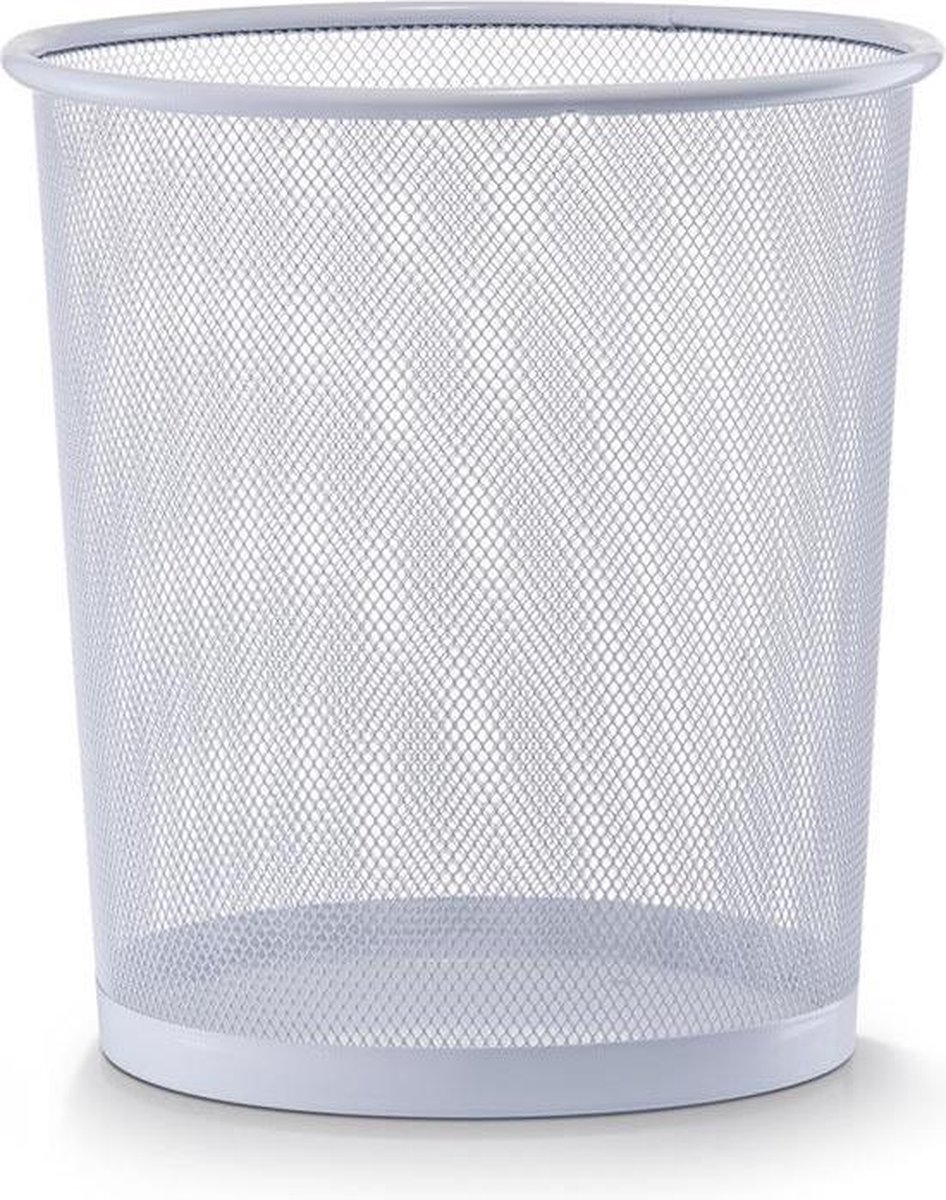 Zeller - Waste Paper Basket, white, mesh