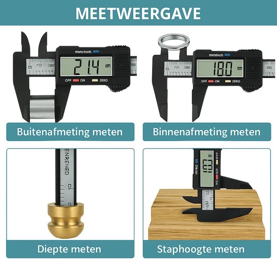 ZELFIX® Digitale schuifmaat - 150 mm - LCD Display