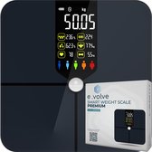 e.volve Premium Smart Scale - Analyse corporelle 16x avec pourcentage de graisse - Pèse-personne numérique avec application - Bluetooth 5.0
