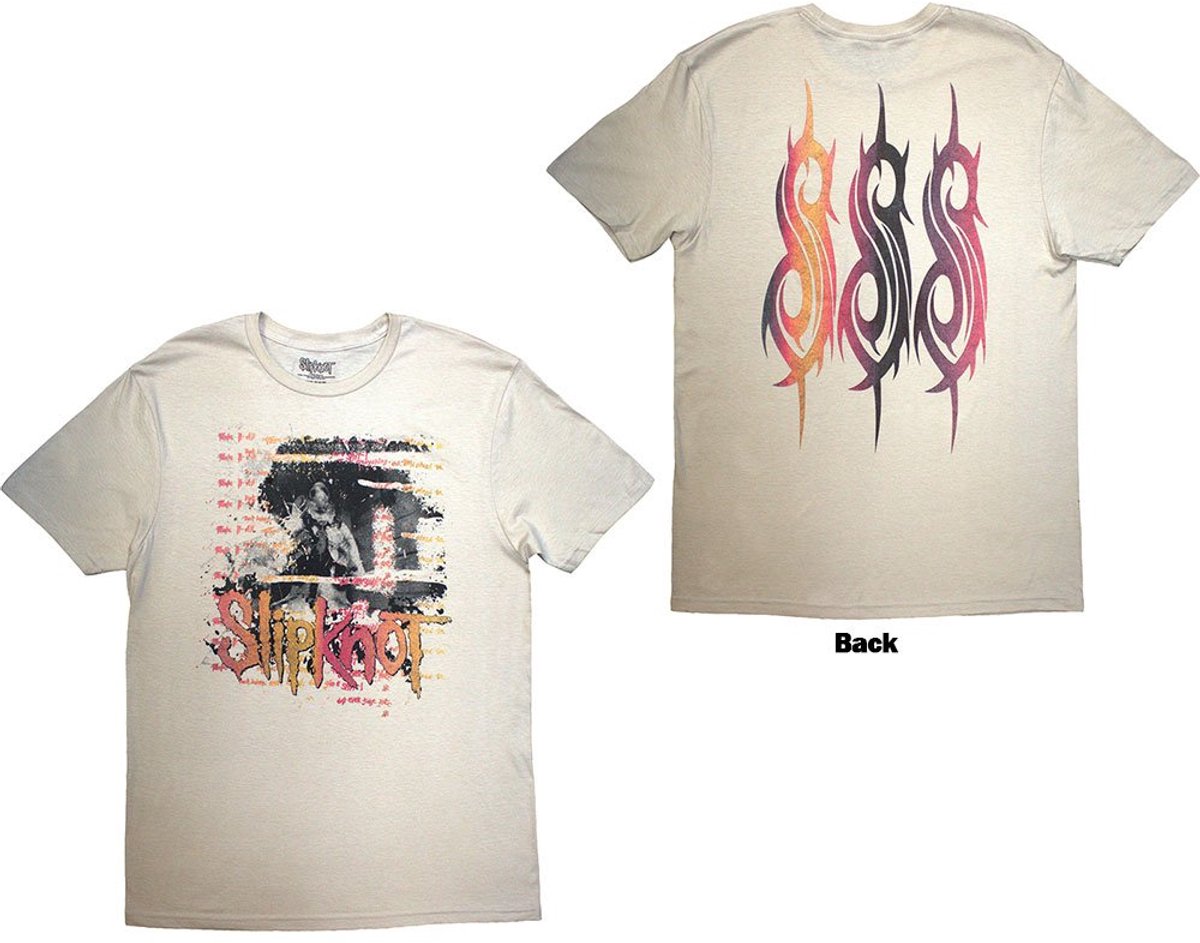 Slipknot - 25th Anniversary Inlay Heren Tshirt - S - Creme
