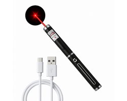 Professionele Laserpen | USB | Oplaadbaar - Rood - Laserlampje - Laserpointer Kat - Laser - USB Rechargeable - CE Certificaat - Laser-pointer Lange Afstand, Laser-pointer Pen, TV Led Lcd - AA Batterijen - Batterijen inbegrepen