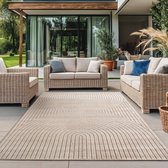 Bol.com Nova – Vloerkleed Siena Beige – Binnen En Buiten Vloerkleed – Laagpolig – Japandi stijl – 280x370 cm aanbieding