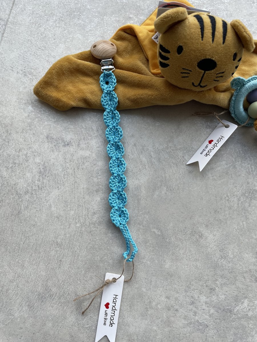 Maminobaby.nl | Baby geschenkset jongens | Knuffeldoekje/tijger | Handmade speenkoord/bijtring | Kraamcadeu | Babyshower