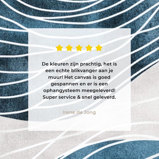 Tableau sur toile 80x120 cm - Décoration murale exclusive Lignes - Vagues - Abstrait - Blauw - Décoration murale salon - Décoration chambre - Accessoires chambre - Peintures sur toile