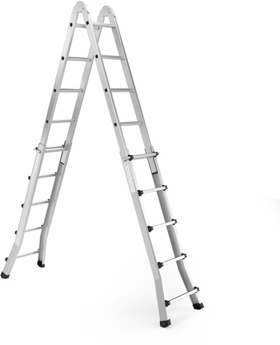 RMBO Telescopische Ladder - 4.70m Telescoopladder - Compact En Draagbaar Met Soft Closing Systeem Geschikt Voor Particulier En Professioneel Gebruik Telescopische Vouwladder Max Belasting 150 Kg En 131 6