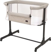 Bebies First Co Sleeper / Aanschuifwieg Wieg Verstelbaar Frame Met Matras - Geschikt Vanaf Geboorte Tot 6 Maanden Met Wielen - Beige