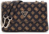 GUESS Sac à épaule Daryna II Convertible Xbody Flap Bag Mocha Logo Marron foncé