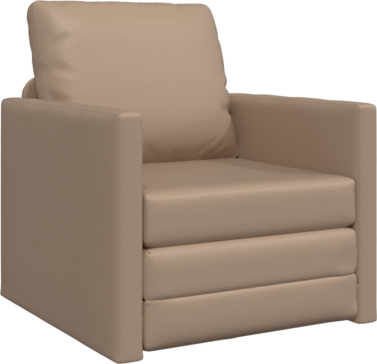 vidaXL Slaapbank - Cappuccino - 74 - x - 77 - x - 81 - cm - Kunstleer