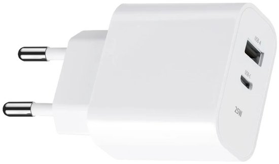 Chargeur rapide OneOne 25W avec 2 ports + câble USB C robuste de 1,0 m. Chargeur PD . Adaptateur de chargeur compatible avec Samsung Galaxy Z Fold, Z Fold 2, Z Fold 3, Z Fold 4, Z Fold 5, Z Fold 6, Z Fold Special, C55, Z Flip 6, Z Flip 7