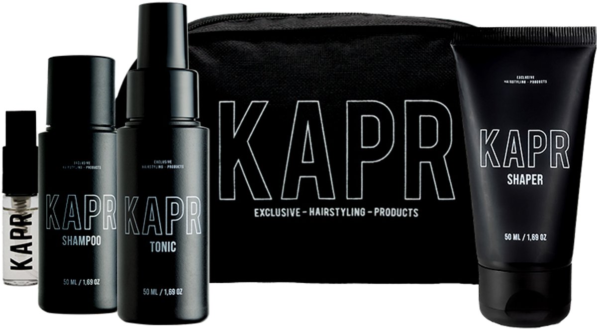 KAPR Discovery (gift) Kit SHAPER 50ml + Gratis Toilettas - vaderdag cadeau - Grooming Tonic - Shampoo - Parfum - Luxe Verzorgingskit voor Mannen