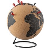 Globe terrestre en liège - Avec Punaises - Globe en liège - Globe terrestre en liège - Wereldkaart en liège - Épinglez vos voyages - Avec drapeaux - Tableau d'affichage du globe terrestre