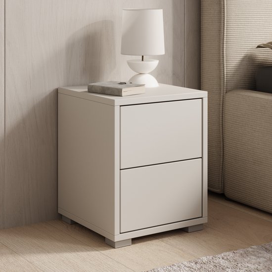 Meubella - Nachtkastje Gideon - Beige - 30 cm
