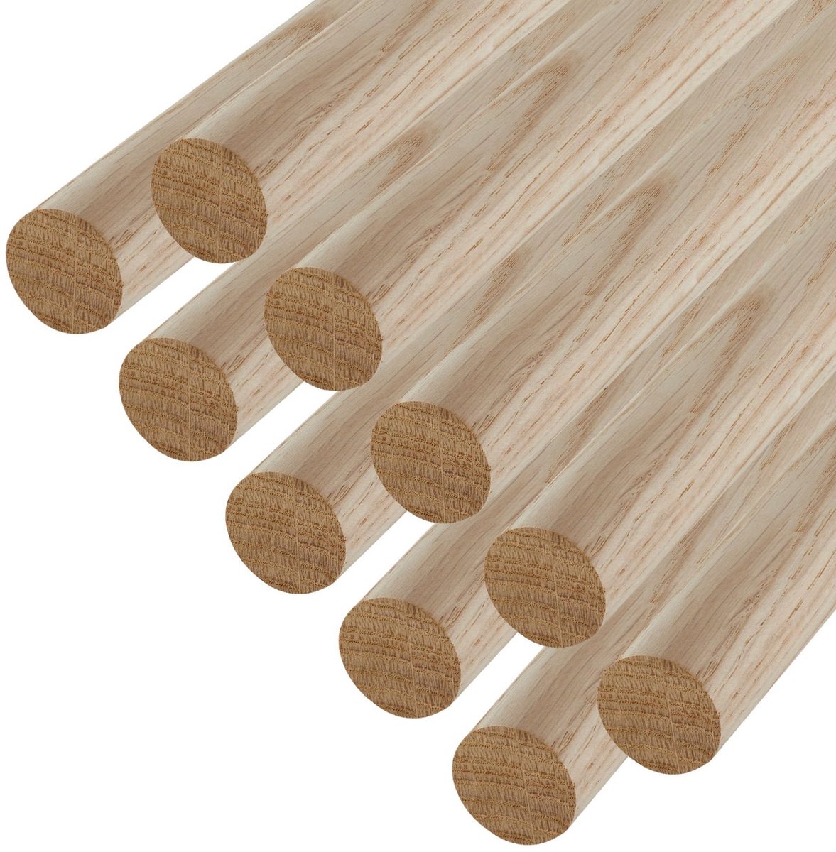 10 stuks SOTECH eiken ronde stokken glad Ø30 x 800 mm ronde houten stokken voor handwerk of als kapstok