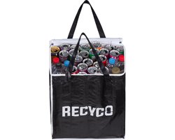 Recyco Statiegeldtas - Statiegeld tas - Flessentas - Statiegeld container - Recycle Afvalbak - Recyclen - Blikjes bewaren - Afvalscheiding - Statiegeld inleveren - Huishouden organiseren - Water besparen - Duurzaam - Opvouwbaar - Ritssluiting