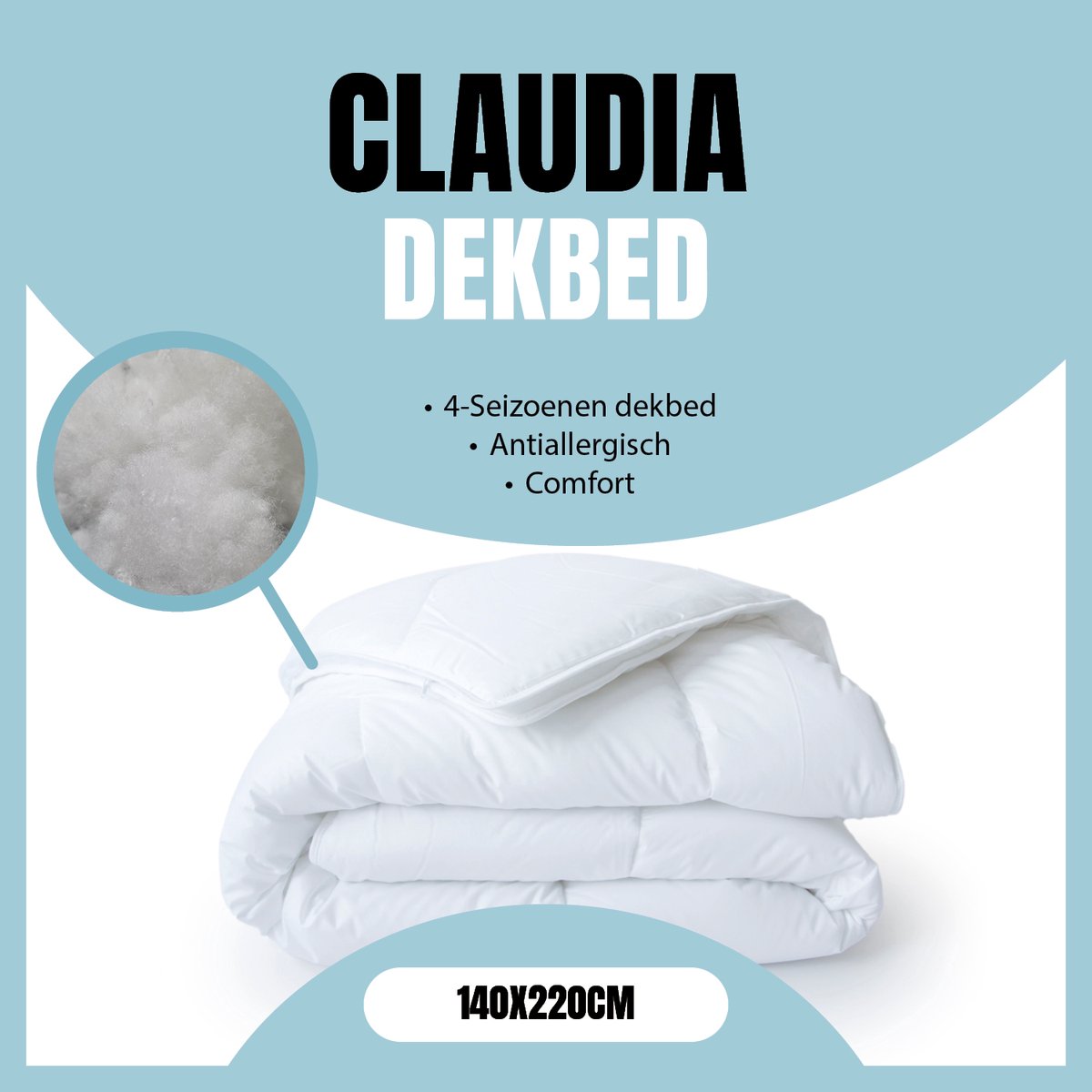 Claudia by Eleganzzz 4 Seizoenen Dekbed - 140x220 cm - Hotel Kwaliteit 4 Seizoenen Dekbed - Zomerdekbed & Winterdekbed - Anti Allergie - 600 gr/m2 - 4 Seizoenen Dekbed 140x220 - Eenpersoons Extra Lang - Dekbedden