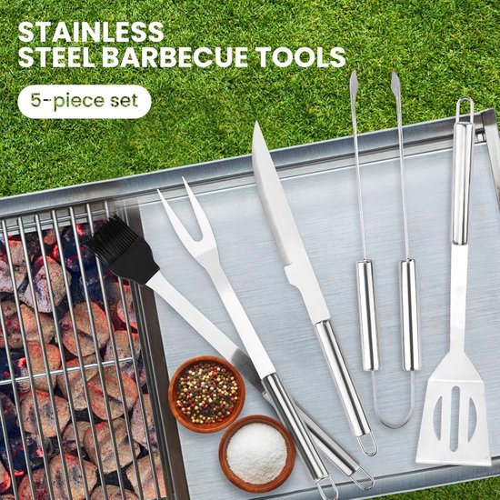 Famanu Barbecue Gereedschapset, Roestvrij Stalen Accessoires Met Opbergzakken, Professionele Grillgereedschap Voor Halloween En Kerstmis van Famanu — afbeelding 2