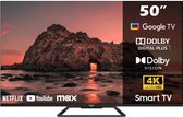 Bol.com Horizon Smart TV 50 inch QLED - 4K ULTRA HD Televisie - XT Line - Google TV WiFi - Voice Assistant - Frameless Slim Design aanbieding