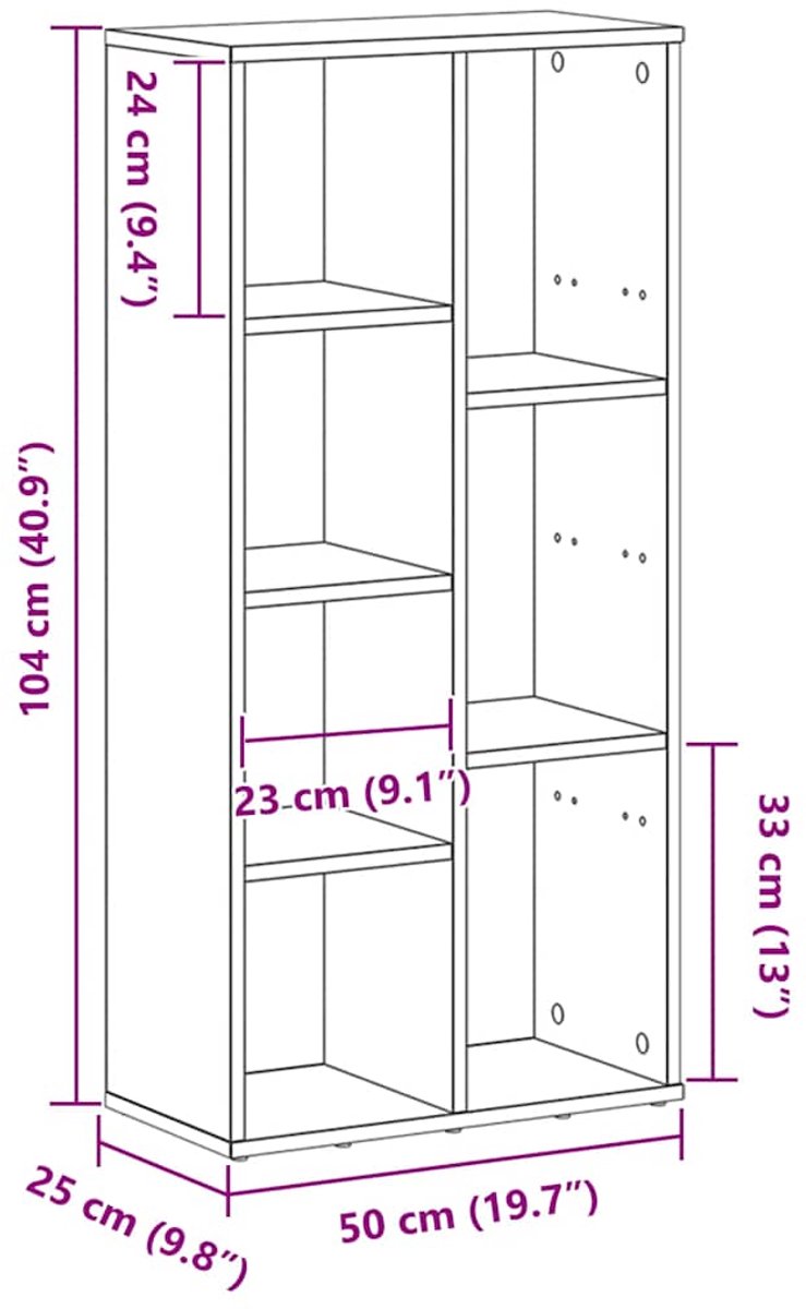 VidaXL Boekenkast Zwart eiken 60 x 30 x 109 cm Bewerkt hout