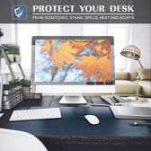 Sous-main Famanu, tapis de bureau, papier de soie PVC, tapis de bureau pour ordinateur portable, sous-main imperméable pour bureau et maison, double face (40 x 80 cm, Dark Blue)