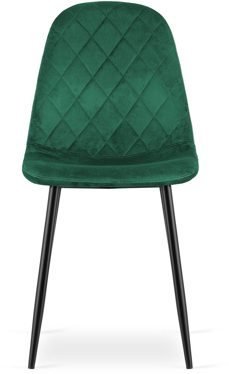 ASTI Velvet Design Stoelen – Set van 3 – Donkergroen Fluweel – Metalen Poten – Modern & Ergonomisch – Max. 120 kg