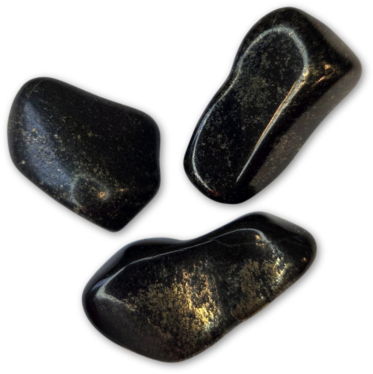 Ruben Robijn Midnight Lemurian Jade trommelstenen 100 gram Zwart