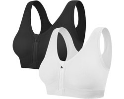 2 PCS Fitness BH Met Rits -Voorkant Ritssluiting - Vrouwen Fitness - Sportbeha met voorsluiting