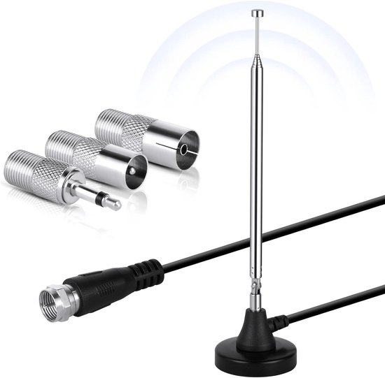 Foto: Indoor dab radioantenne voor hifi systeem 3m fm telescopische antenne met magnetische voet voor stereoversterker en home theater ontvangst