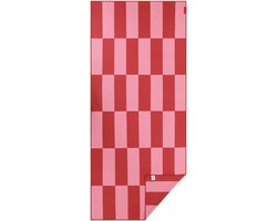 PIECE OF SUN® Strandlaken groot 90x200 cm – Rood / roze / lichtroze – Zandvrij Sneldrogend Microvezel Badlaken – Duurzaam & Lichtgewicht – Voor Strand, Sauna & Reizen - Cadeau voor vrouwen - Cadeaubon 50 euro - Valentijn cadeau vrouw