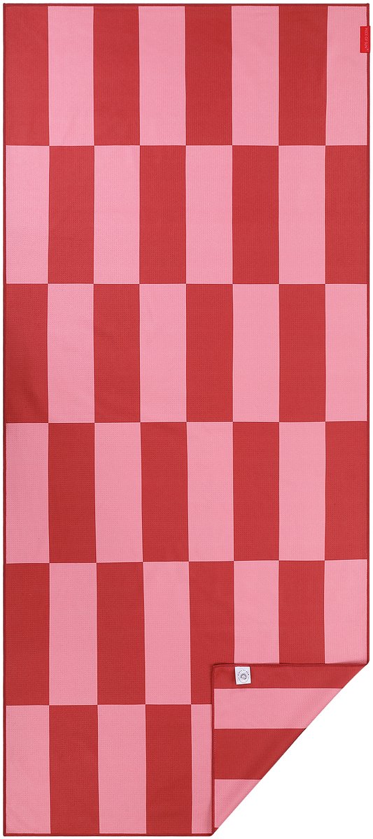 PIECE OF SUN® Strandlaken groot 90x200 cm – Rood / roze / lichtroze – Zandvrij Sneldrogend Microvezel Badlaken – Duurzaam & Lichtgewicht – Voor Strand, Sauna & Reizen - Cadeau voor vrouwen - Cadeaubon 50 euro