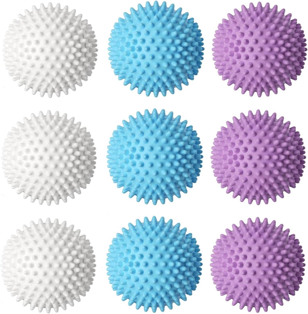 Famanu 9 stuks wasballen, herbruikbare wasbal voor wasmachine, drogerballen, wasbal voor pluizige was