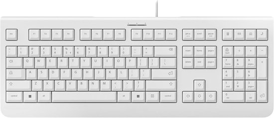 StayPowered Bedraad Toetsenbord - Typ Geruisloos En Comfortabel Elke Dag - QWERTY Lay-out - Plug & Play USB - Stil En Plat Ontwerp - Volledig Numeriek - Sneltoetsen Voor Extra Gemak - Robuuste Kwaliteit - Wit/Grijs - Levering Sneller dan Aangegeven!