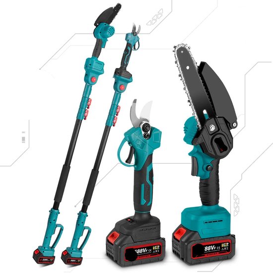 ONEVAN Accukettingzaag, 40 cm, 40 cm, kettingzaag, elektrische takkenzaag, handkettingzaag, houtzaag, kettingzaag, houtzaag, kettingzaag, automatische olieing en zonder gereedschap ONEVAN Accukettingzaag, 40 cm, 40 cm, kettingzaag, elektrische takkenzaag, handkettingzaag, houtzaag, kettingzaag, houtzaag, kettingzaag, automatische olieing en zonder gereedschap
